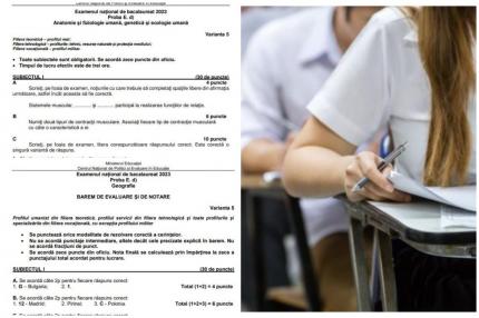 BAC 2023, proba la alegere a profilului. Baremele la Biologie, Chimie, Fizică sau Geografie