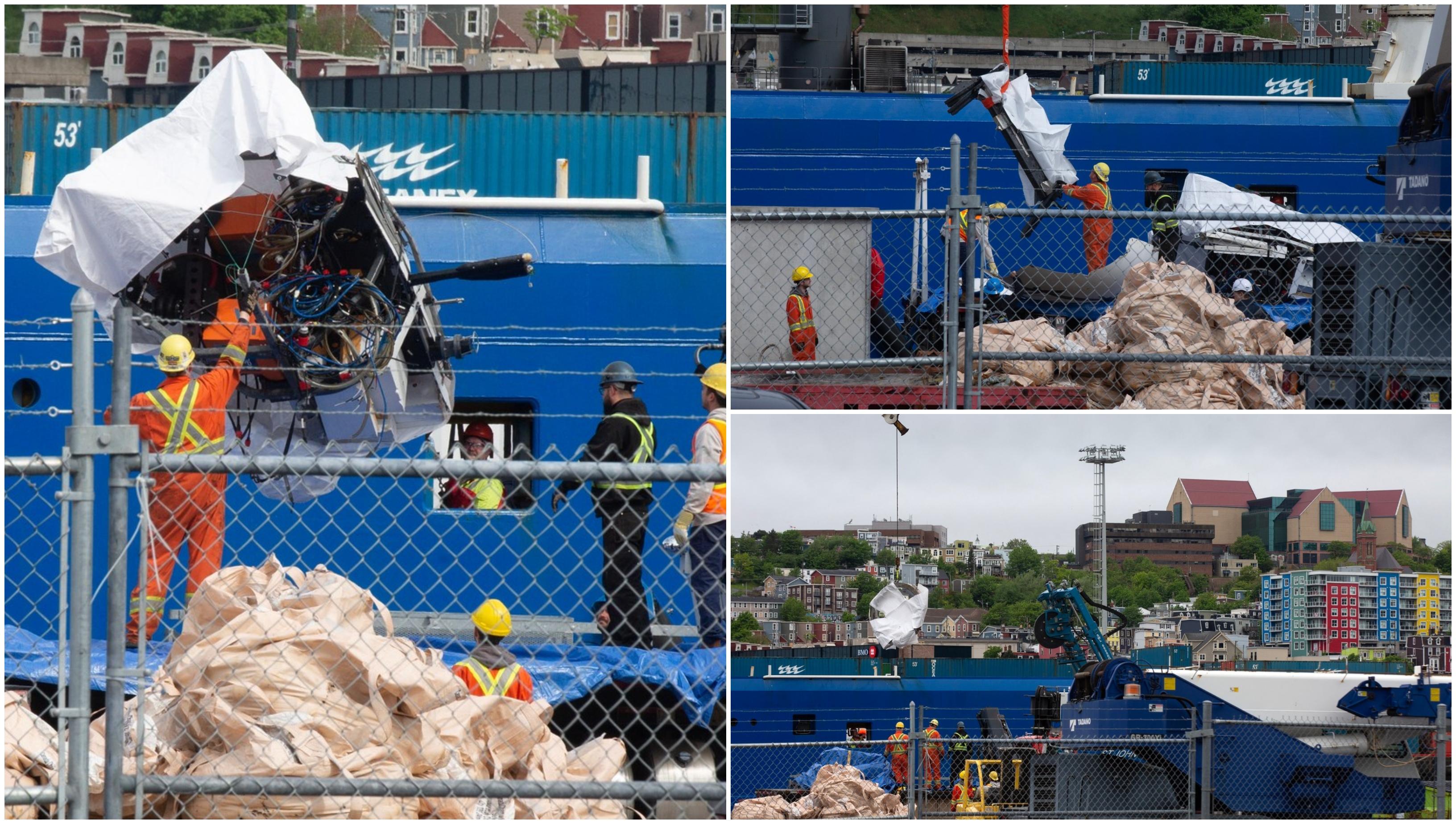 Fragmente ale submersibilului Titan distrus, aduse la ţărm în Canada