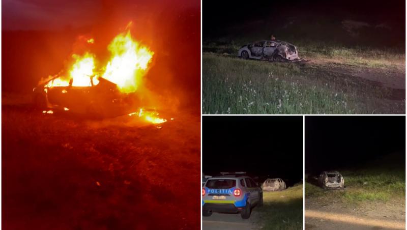 Persoana carbonizată, găsită pe bancheta din spate a unei mașini hibrid care a luat foc, în Cluj. Anchetatorii cred că incendiul a fost provocat intenționat