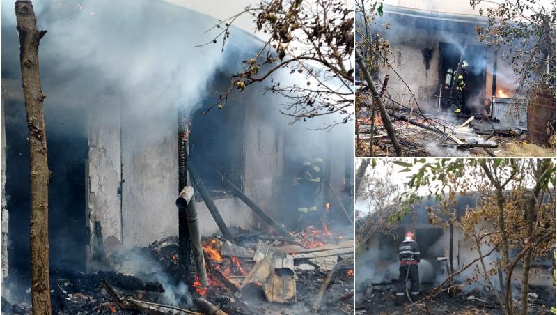 Locuinţă din Botoşani, mistuită de flăcări. Un bărbat a fost găsit carbonizat, după ce propriul tată ar fi dat foc casei intenţionat
