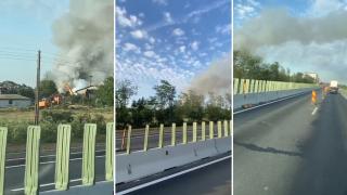 Incendiu la un centru de colectare a deșeurilor din sudul Capitalei, lângă Popești-Leordeni