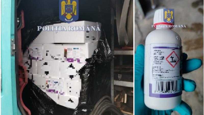 Cinci bărbaţi, prinşi în timp ce vindeau 4400 de flacoane cu insecticid toxic pe o stradă din Timişoara. Valoarea capturii, peste un milion de euro