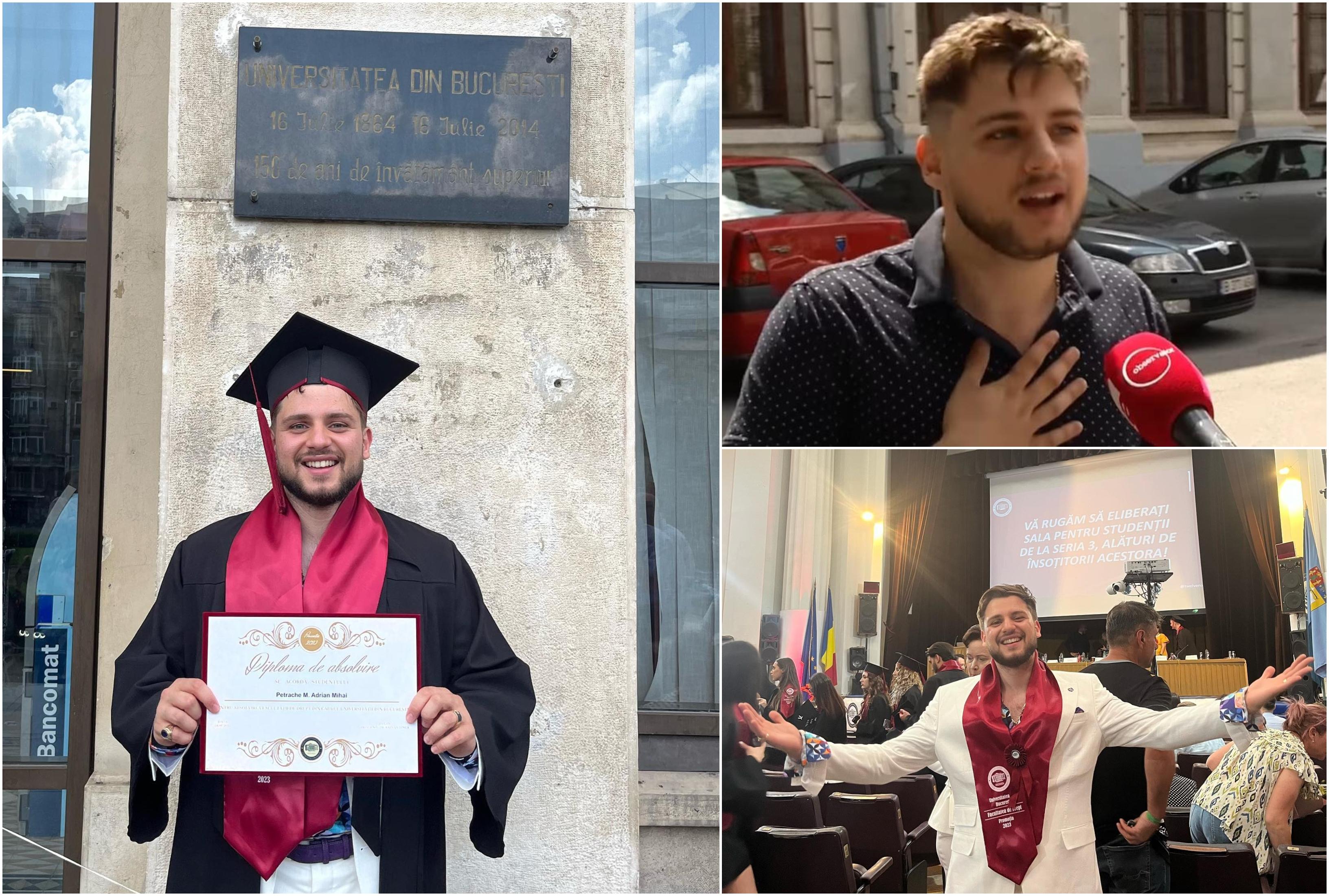 Nepotul lui Florin Salam, Adrian Petrache, a absolvit Facultatea de Drept