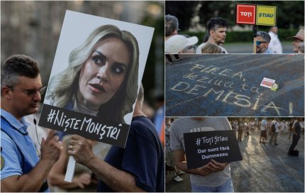 Zeci de oameni au protestat în Piaţa Victoriei pentru demisia Gabrielei Firea