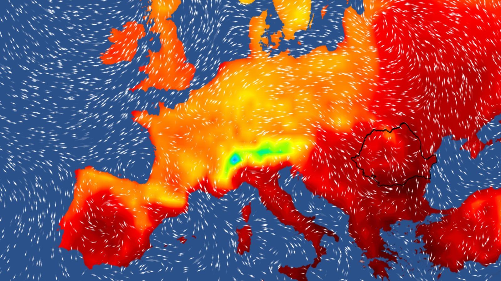 Harta temperaturilor în Europa