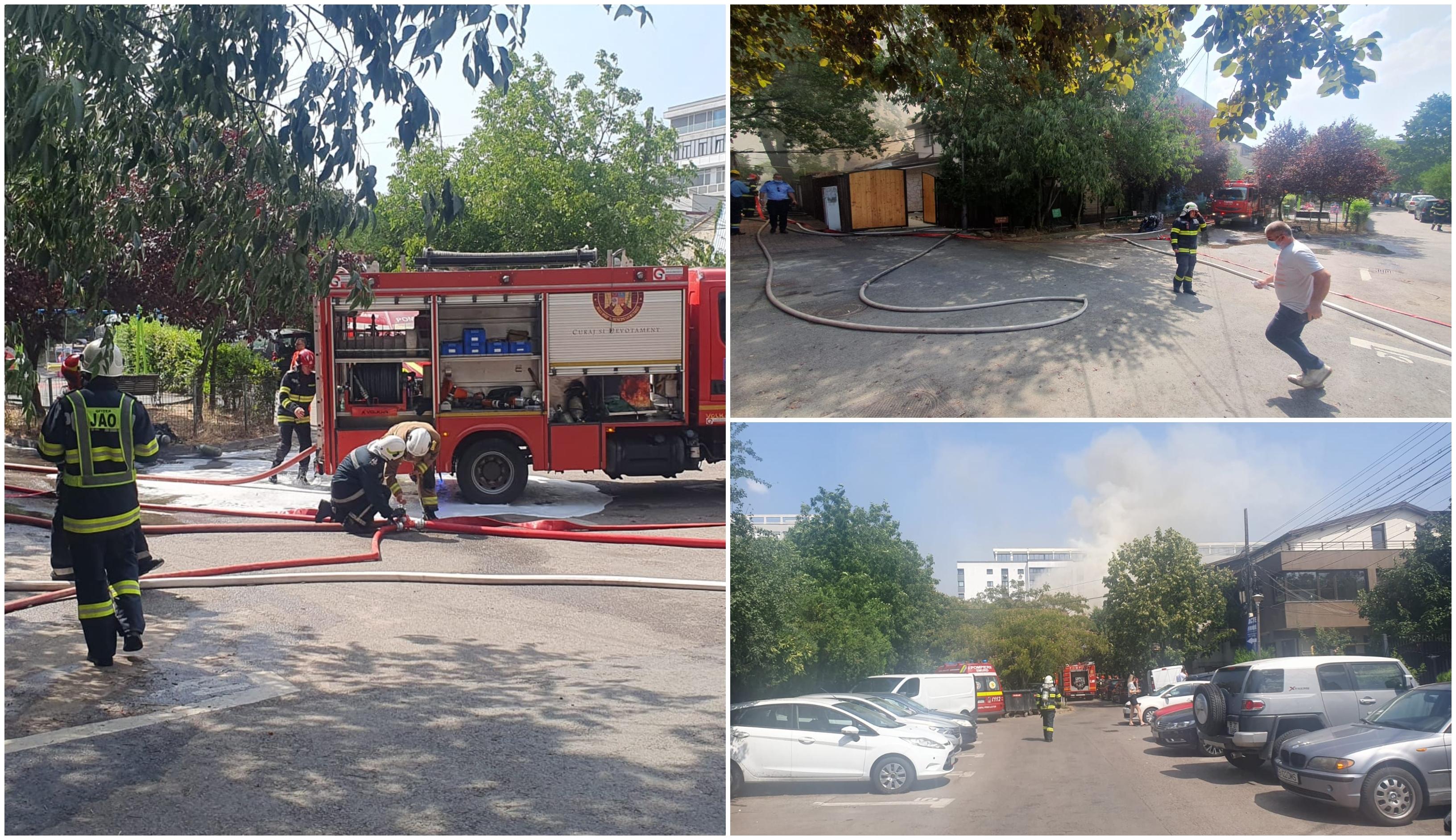 Incendiu în zona Piaţa Muncii din Capitală: 2 persoane au avut nevoie de îngrijiri medicale. Flăcările au cuprins trei case