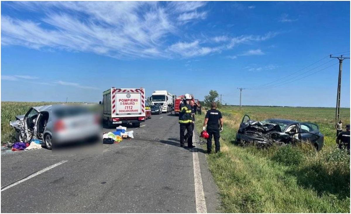 Doi șoferi, morți pe loc după un accident dezastruos pe o șosea Buzău. Alte trei persoane sunt în stare gravă
