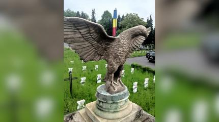 Arestaţi după ce au furat vulturul de pe monumentul din Cimitirul Eroilor din Zalău