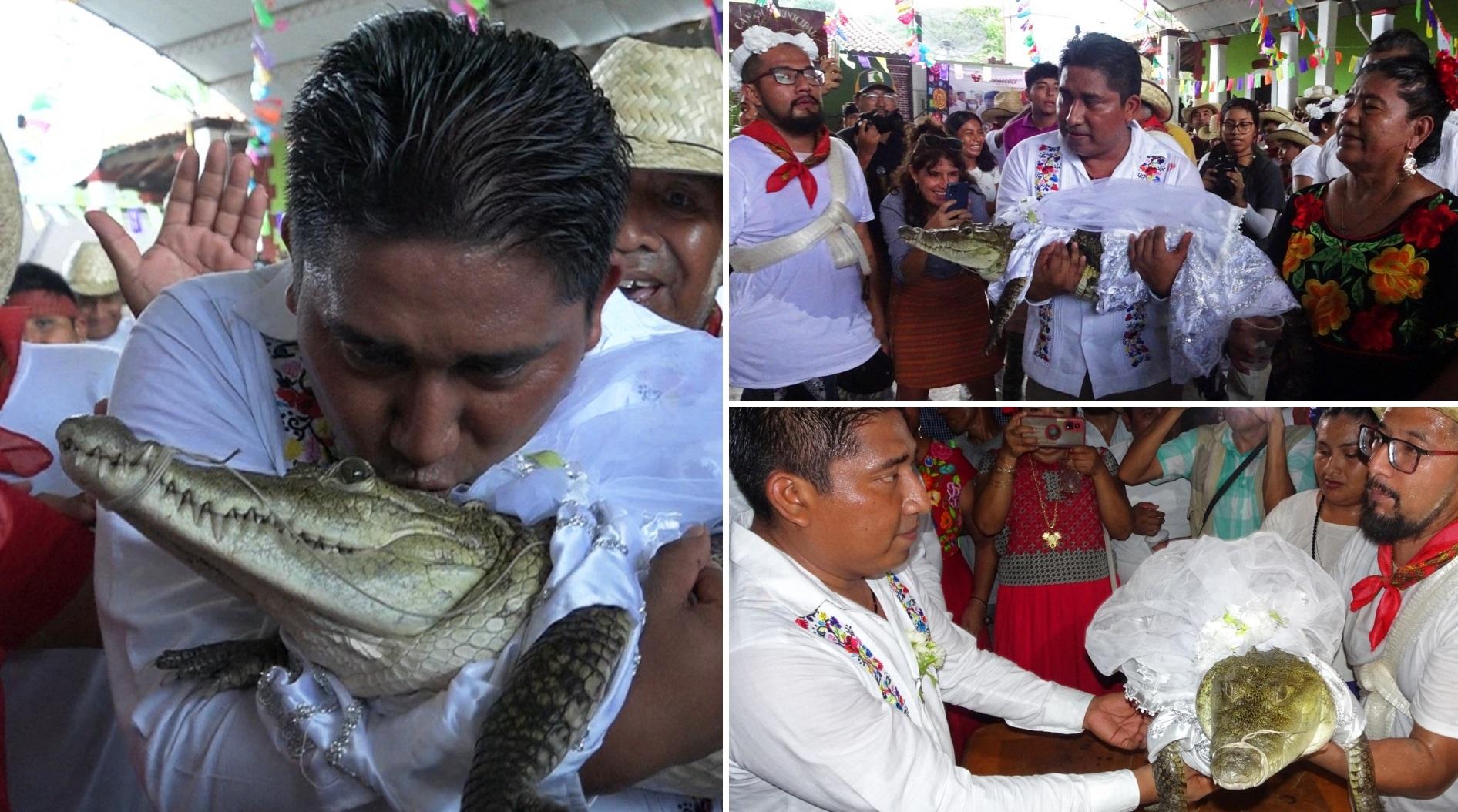 nuntă cu un crocodil în Mexic