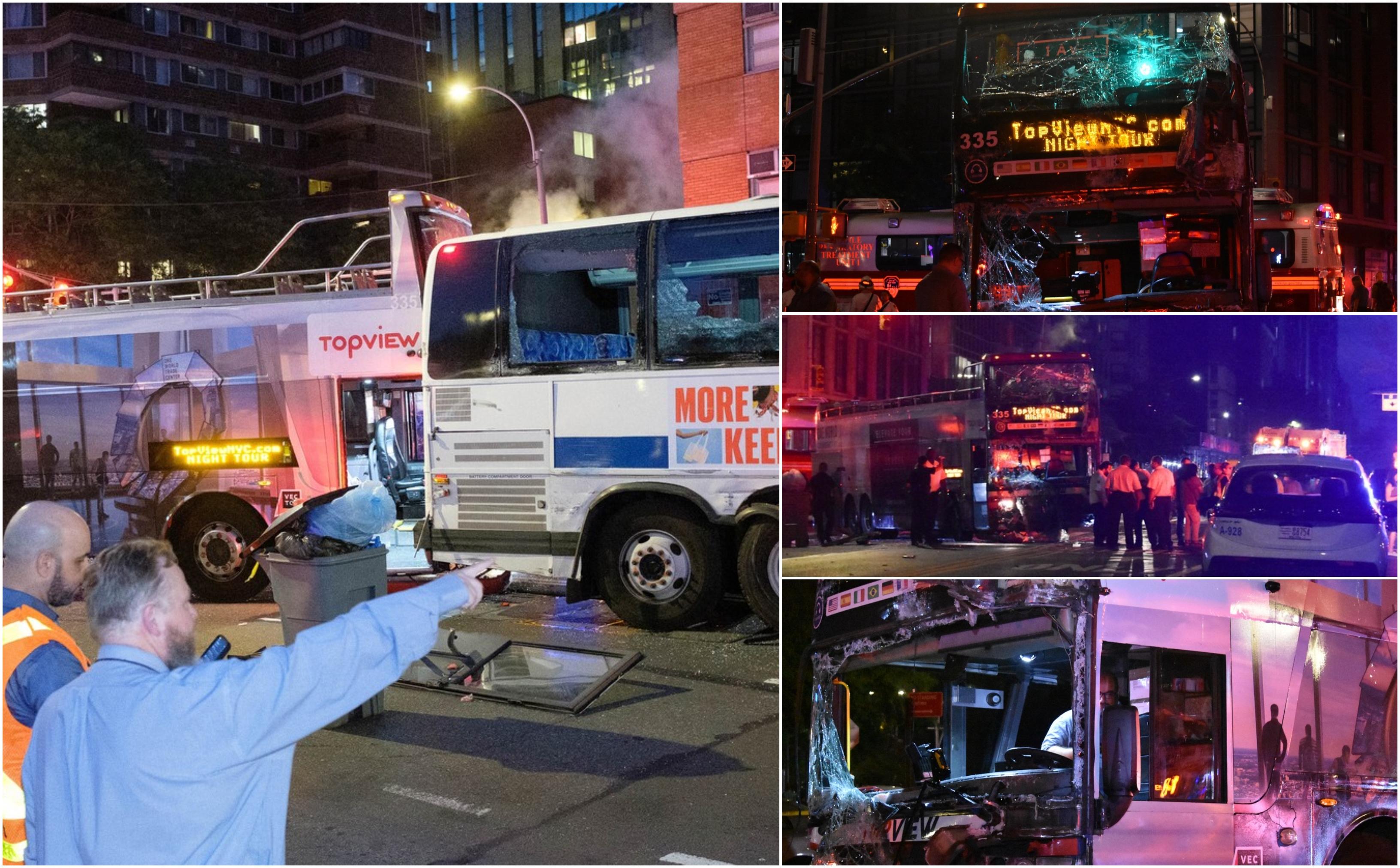 Peste 80 de oameni au fost răniţi, după ce doua autobuze s-au ciocnit puternic în New York. 18 persoane, transportate la spital