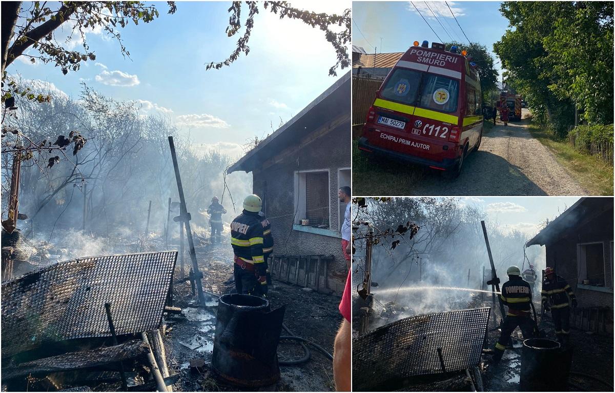 Bărbat ars la mâini, după ce un incendiu de vegetaţie a ajuns până la gospodăria sa, în Prahova. O ţigară aruncată pe jos a aprins focul