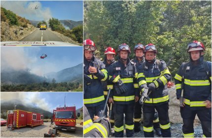 Intervenţie în premieră a pompierilor români, pe insula Corsica. 20 de militari trimişi în Franţa au ajutat la stingerea incendiilor de pădure