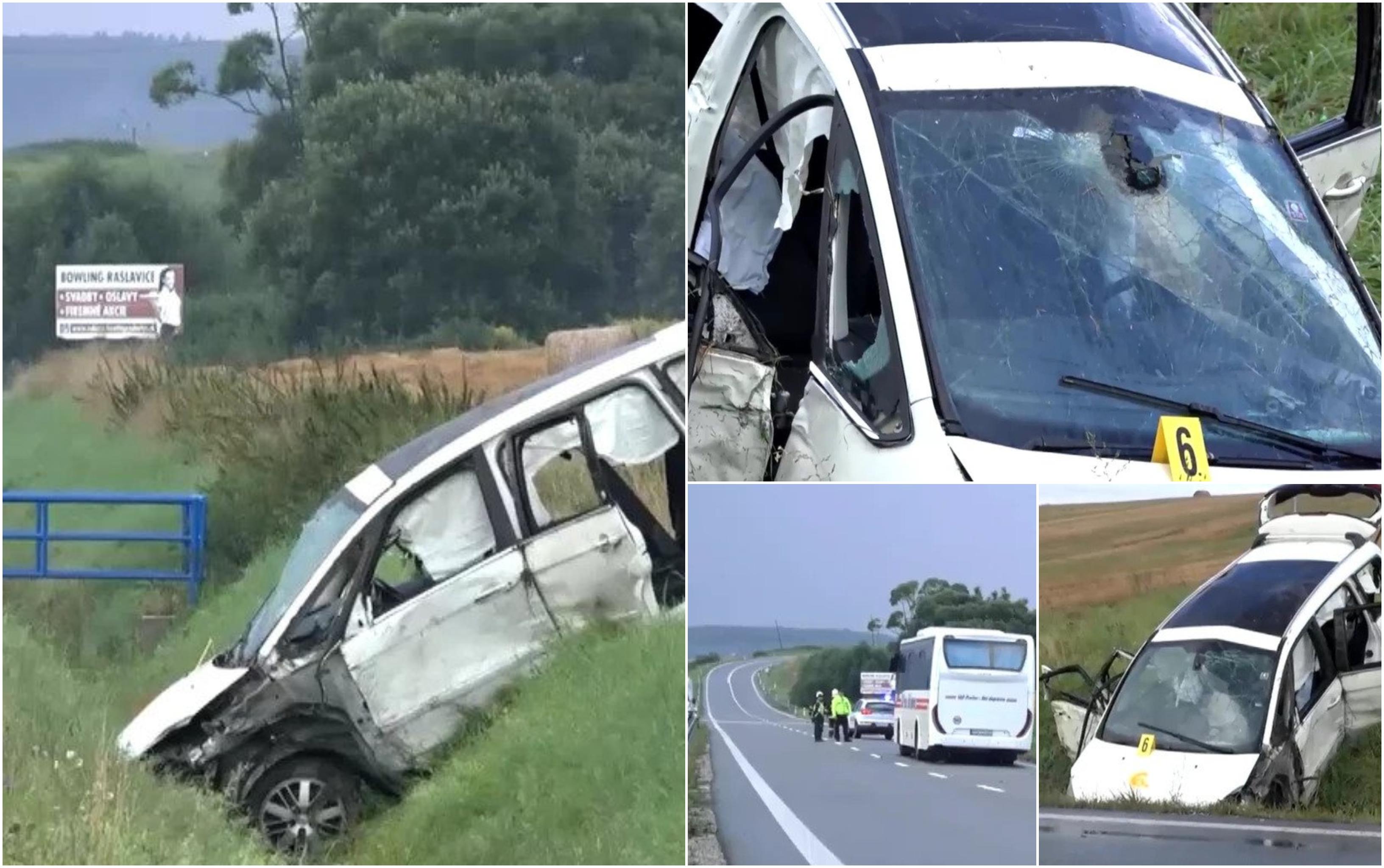 Un român de 29 de ani şi-a găsit sfârşitul pe o şosea din Slovacia. Alţi 6 răniţi, după un impact devastator între o maşina şi un autocar