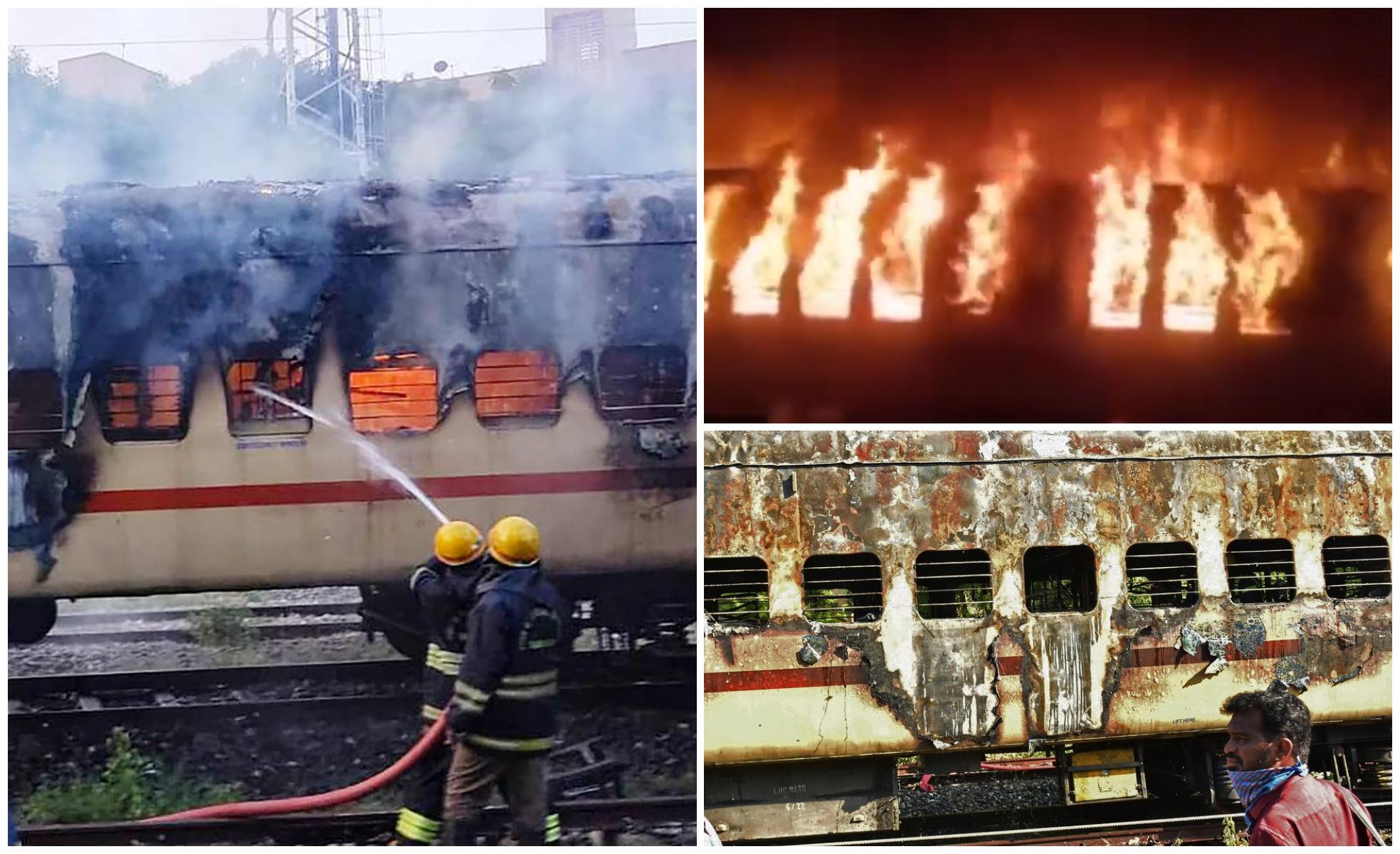 Incendiul care a cuprins trenul din India a pornit de la o butelie
