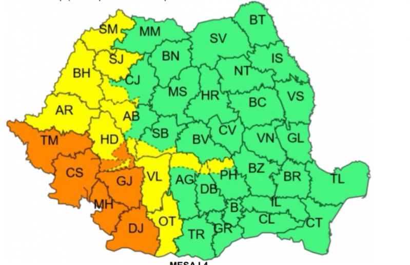 Furtună, vijelii şi grindină: Judeţele afectate de codul galben. De când se va răcori vremea în toată ţara