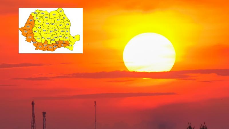 Întreaga țară intră de vineri sub avertizări cod galben și portocaliu de caniculă. Temperaturile vor depăși 40 de grade Celsius la umbră