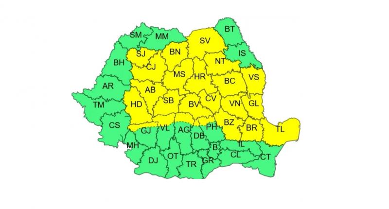 avertizare meteo Cod Galben avertizare meteo Cod Galben