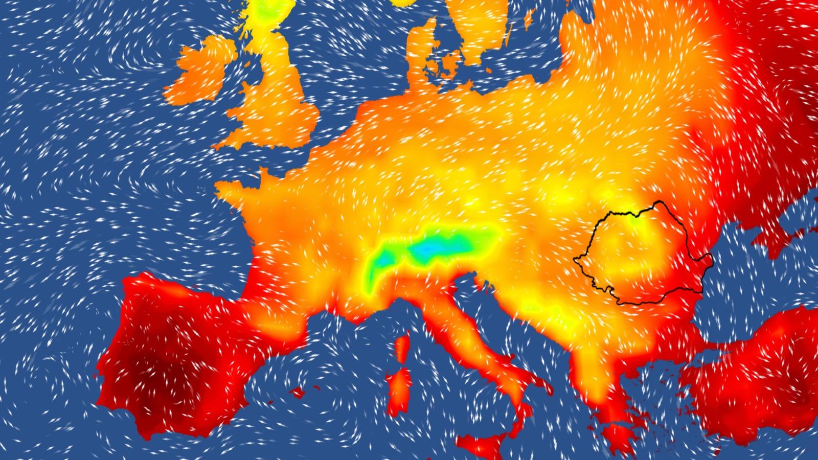 Harta temperaturilor în Europa