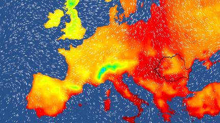 Harta temperaturilor în Europa