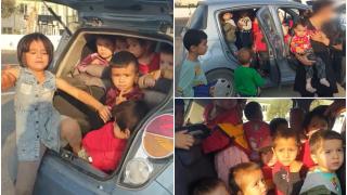 Directoarea unei grădinițe, prinsă cu 25 de copii într-un mic Chevrolet Spark, pe o şosea Uzbekistan. Micuții erau înghesuiți inclusiv în portbagaj