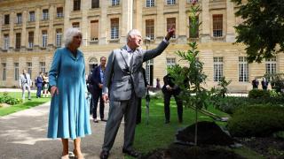 Regele Charles şi regina consoartă, primiţi cu flori şi urale la Bordeaux. Ce ţinută extravagantă a purtat Camilla