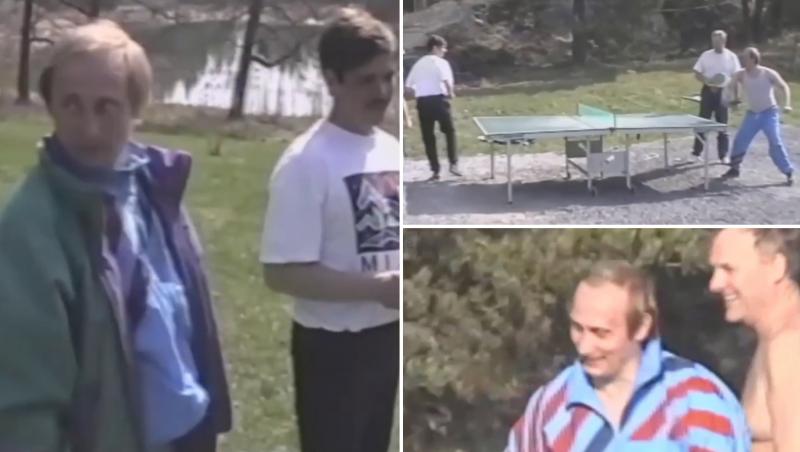 Imagini rare cu Vladimir Putin tânăr, la începutul anilor '90, în timp ce juca tenis de masă și pescuia