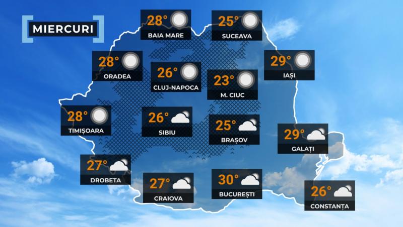 Vremea de mâine 27 septembrie. Temperaturi peste normalul perioadei. Maximele pot ajunge la 30 de grade