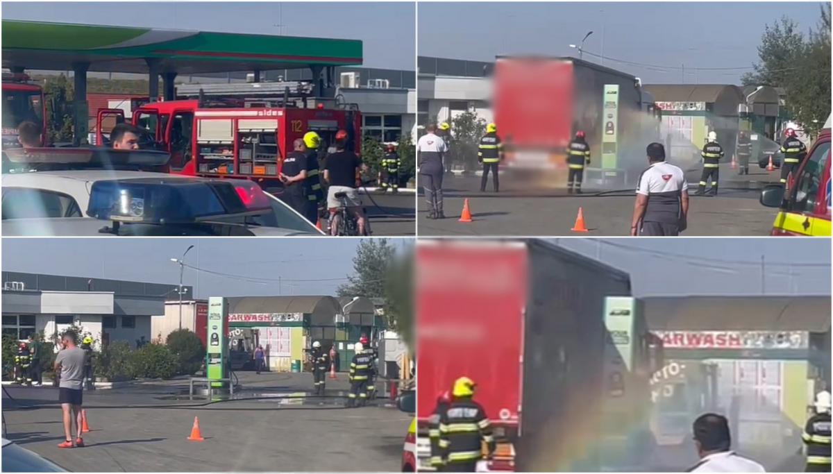 Benzinărie din Satu Mare, evacuată după ce șoferul unui TIR a pierdut controlul volanului și a dărâmat o pompă de alimentare Benzinărie din Satu Mare, evacuată după ce șoferul unui TIR a pierdut controlul volanului și a dărâmat o pompă de alimentare