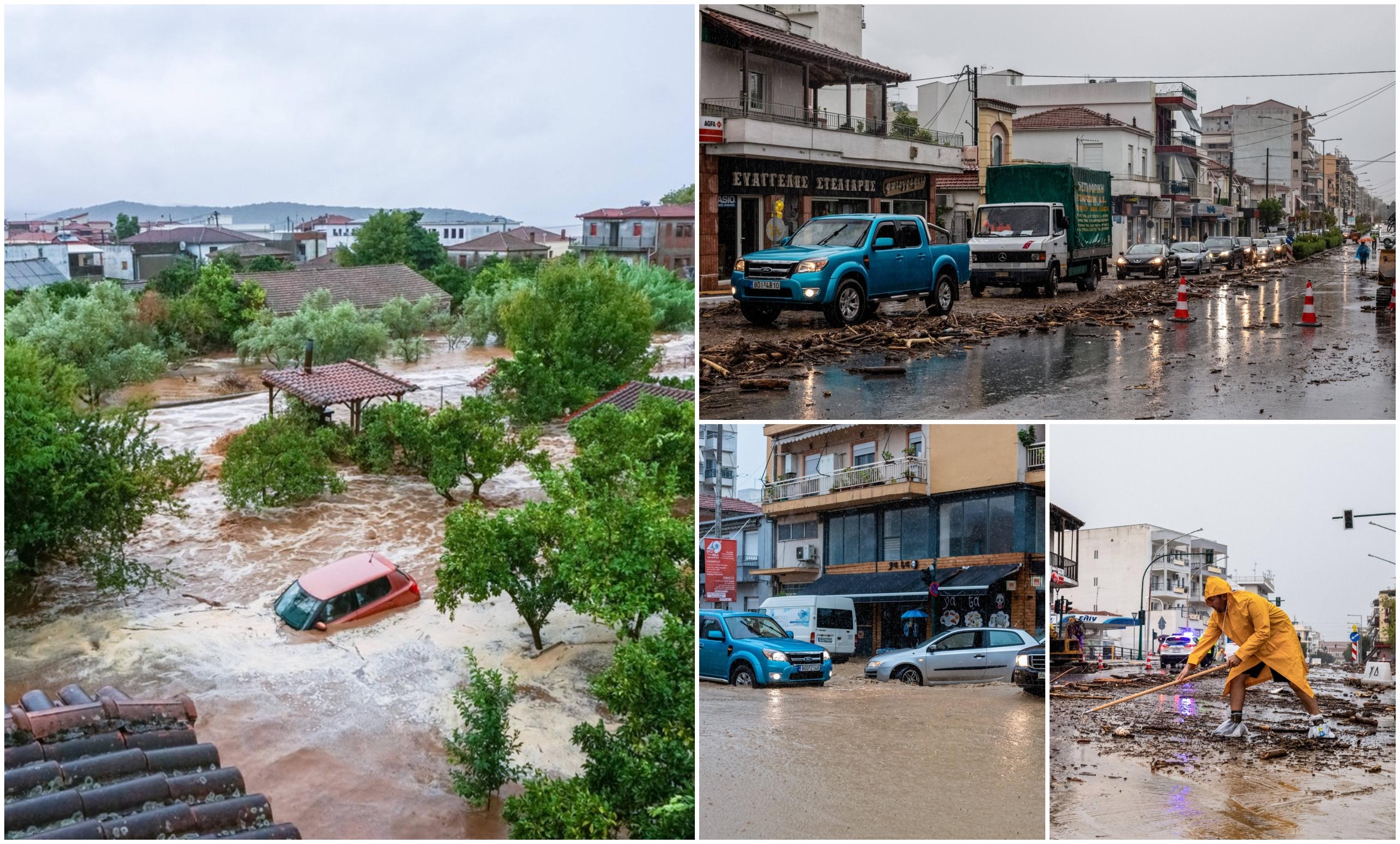 Grecia, lovită de un nou dezastru. Un om a murit, sute de case şi drumuri sunt inundate în Volos, după o furtună puternică de 10 ore