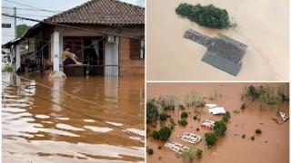 "Oraşul nu mai există". Urcaţi pe case, oamenii s-au rugat să nu fie spulberaţi de apele revărsate, după ciclonul nemilos din Brazilia. Peste 27 de morţi