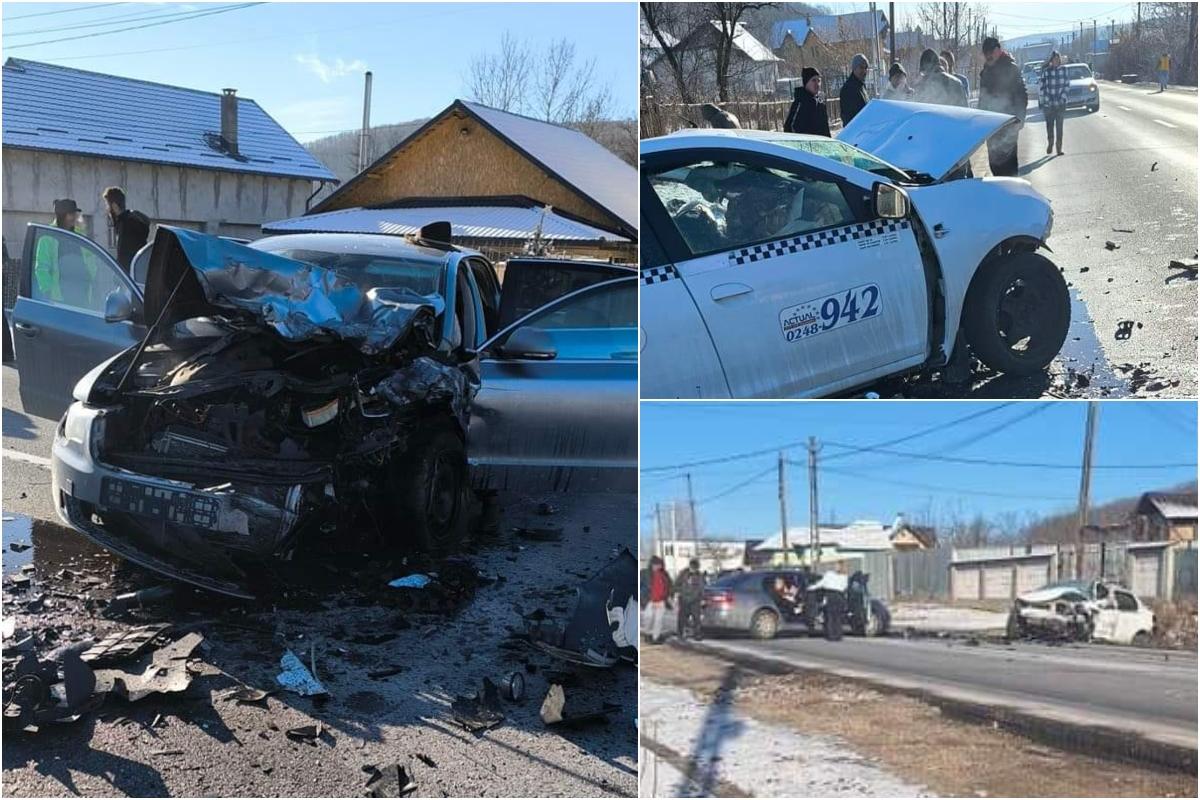 Accident cumplit în Argeş. O persoană a murit şi trei sunt rănite, după ce un taxi şi un Audi s-au ciocnit frontal