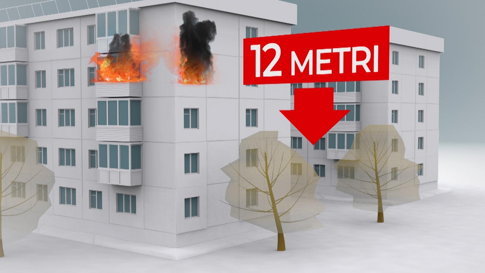 Incendiul din Iaşi: femeia a sărit cu copilul pe geam