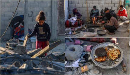 Scene de groază pe străzile din Fâşia Gaza. Cadavrele zac întinse pe stradă, oamenii înfometaţi opresc camioanele, sperând să găsească mâncare