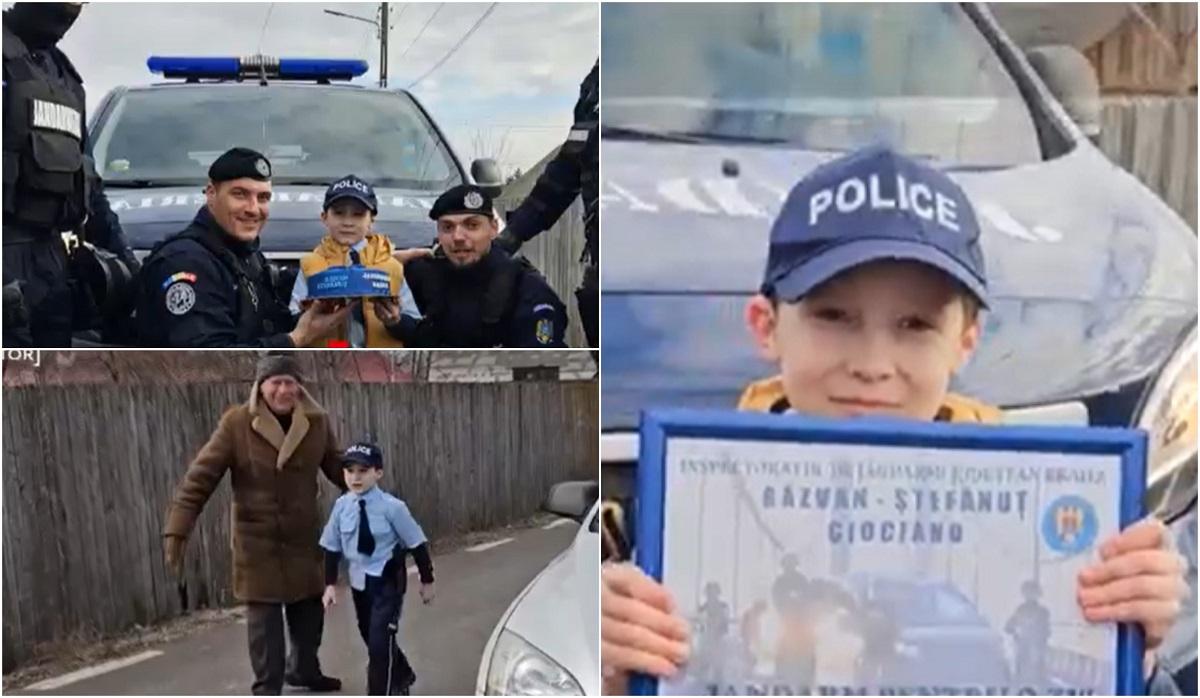 Aniversare specială pentru un băiețel de 7 ani din Brăila. Răzvan a fost vizitat de cei pe care vrea să-i urmeze când va crește