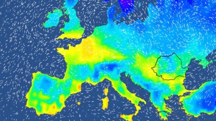 Harta temperaturilor în Europa