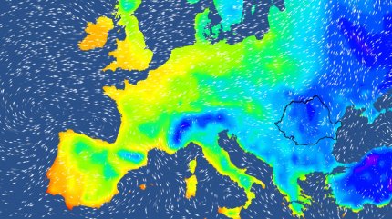 Harta temperaturilor în Europa