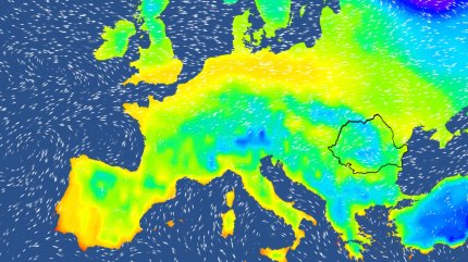 Harta temperaturilor în Europa