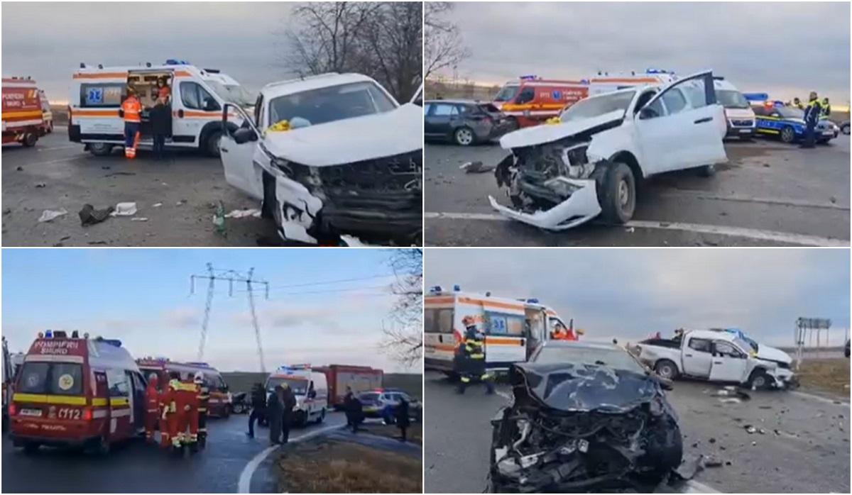 Neatenția a băgat patru oameni în spital, în Constanța. Un șofer a provocat un accident grav, pentru că nu a acordat prioritate când a ieşit de pe un al drum