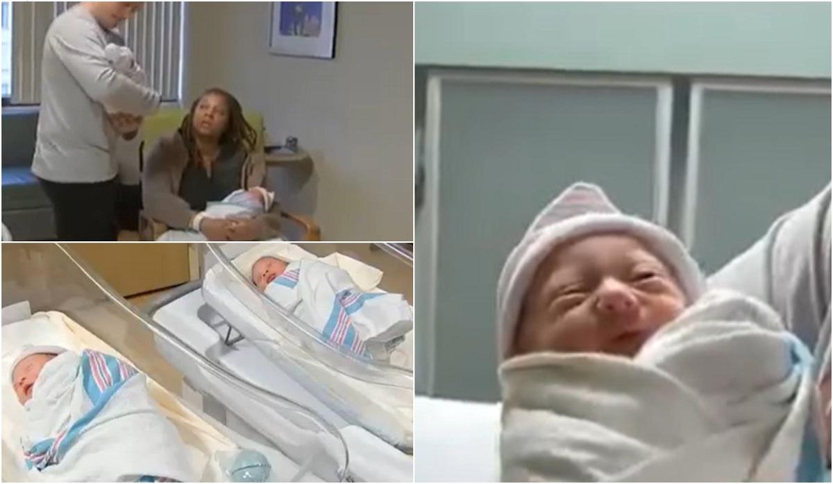 Frați gemeni, născuți în an diferiți. Bebelușii din New Jersey s-au născut în noaptea de Revelion, la 40 de minute unul după celălalt