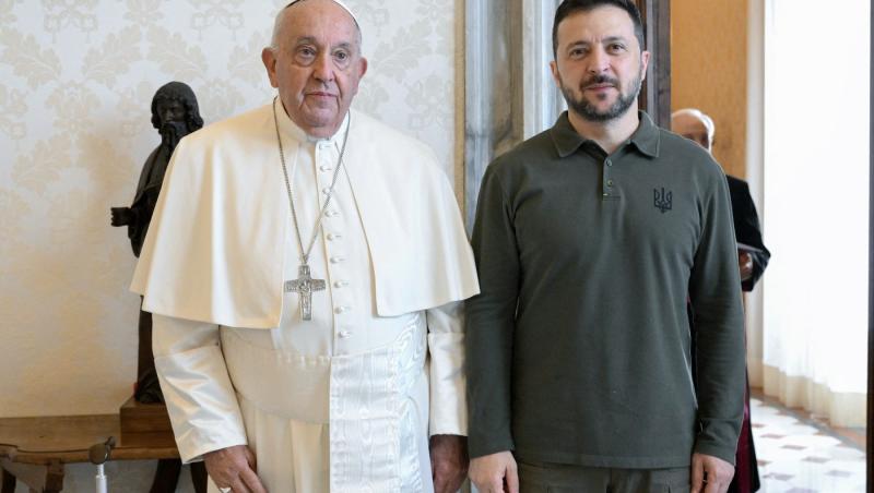 Volodimir Zelenski, primit de Papa Francisc la Vatican