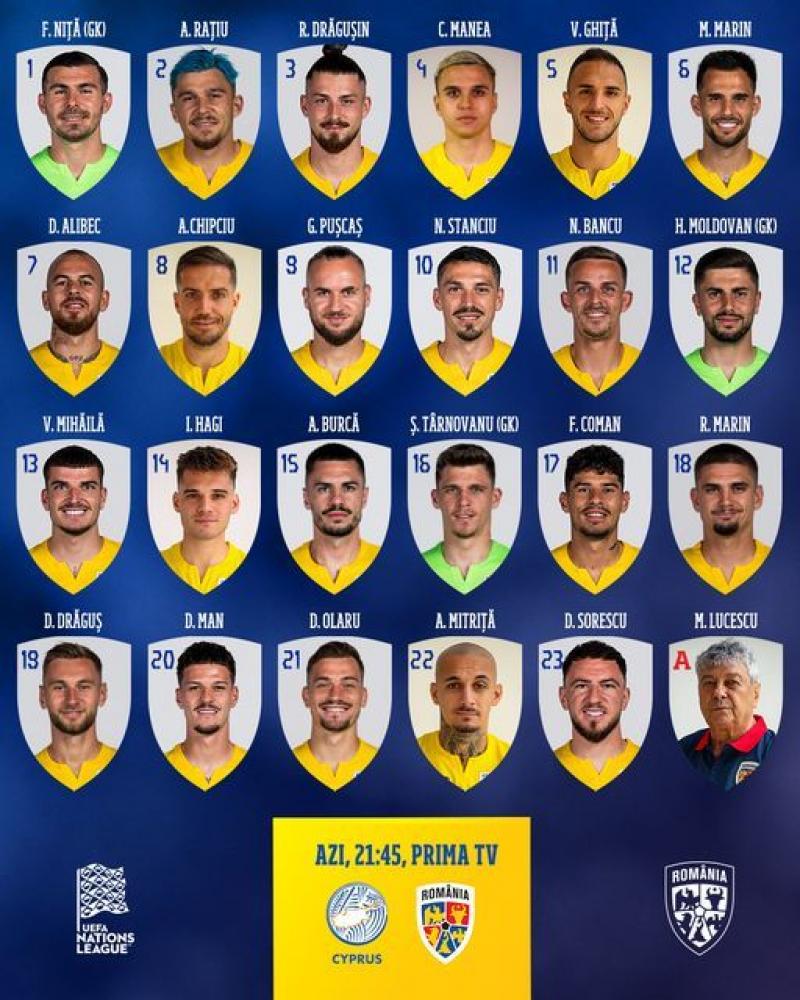 Echipa naţională de fotbal va înfrunta în această seară, de la ora 21.45, pe AEK Arena din Larnaca, selecţionata Ciprului