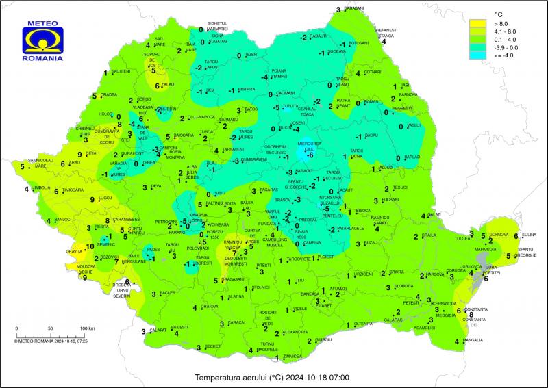 Cât de frig a fost în ţară după valul ger anunţat. Staţiile meteo unde au fost înregistrate sub 0 grade