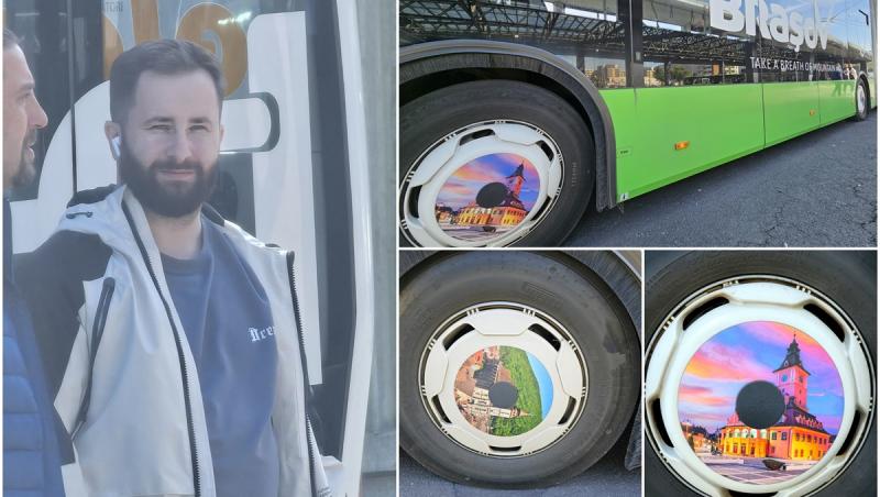 Ideea prin care un şofer de autobuz promovează Braşovul din banii lui. Modul inedit în care şi-a colantat maşina