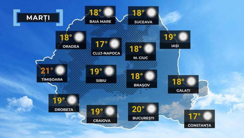 Vremea de mâine 22 octombrie. Începe să se încălzească uşor în aproape toată ţara. Maximele ajung şi la 22 de grade