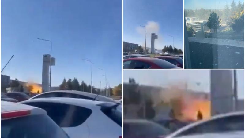 Atac terorist lângă Ankara. Momentul exploziei de la sediul companiei aerospațiale TUSAS a fost filmat