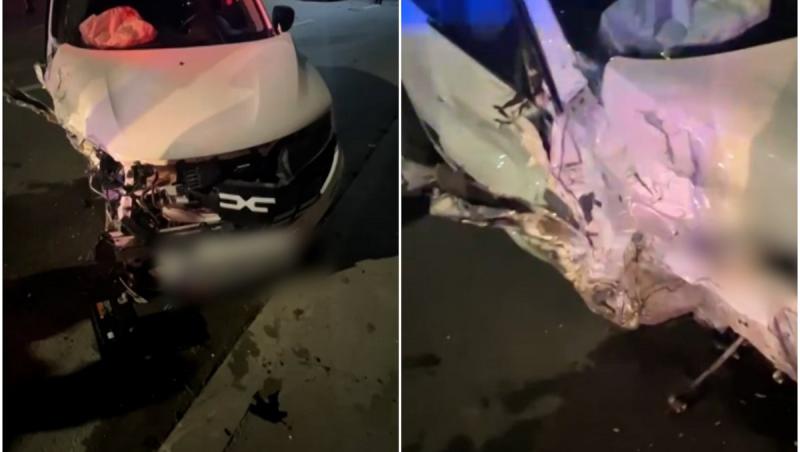 Accident cu cinci mașini pe o șosea din Râmnicu Vâlcea. Una dintre ele a fost făcută praf în impact. Vinovatul, un șofer băut