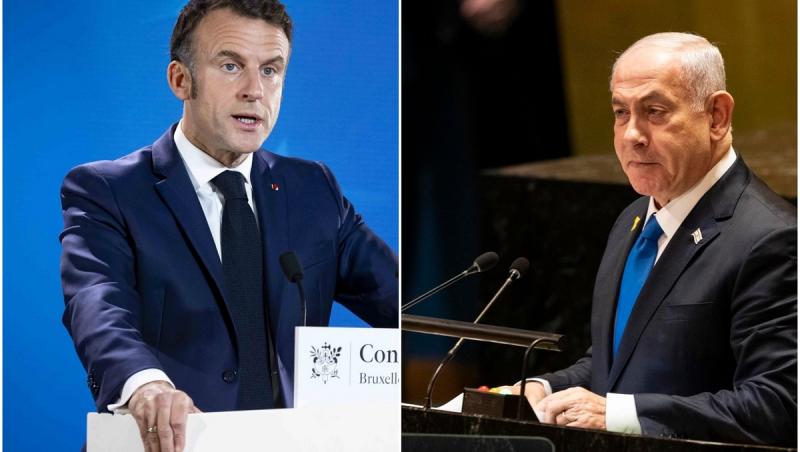 Benjamin Netanyahu spune că e "extrem de dezamăgit" de Emmanuel Macron: "Ne-a susținut la început. Acum ia poziţii împotriva intereselor noastre comune"