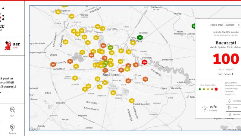 Calitatea aerului în București, probleme în weekend. APM anunţă că s-ar putea acumula concentraţii prea mari de particule