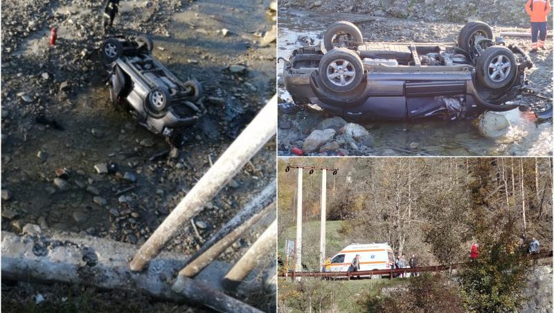 Accident de groază în Vrancea. Un șofer a murit după ce a căzut cu mașina de pe pod. Fetița de 9 ani care era cu el a reușit să iasă singură