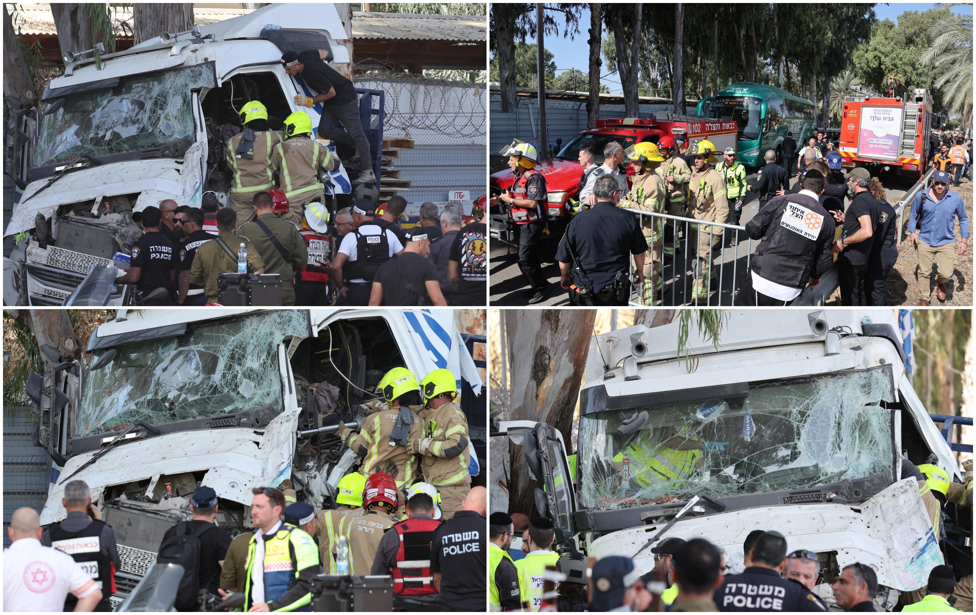 Accident de groază în Israel. Zeci de răniți, după ce un camion a intrat intenționatt într-o staţie de autobuz. Șoferul a fost împușcat